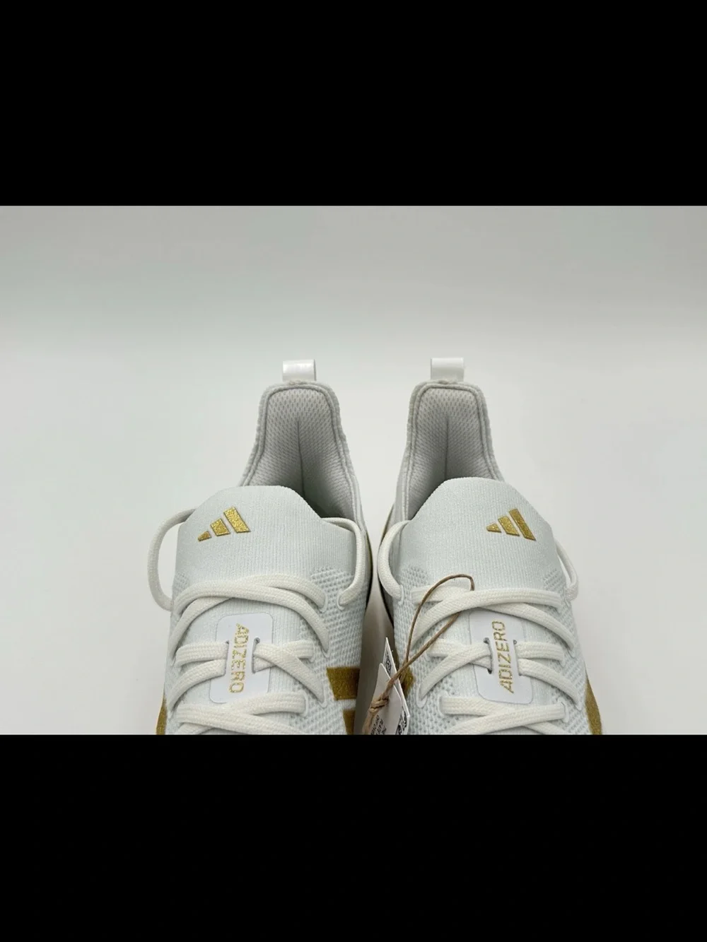 ADIDAS cleats White & Gold Adizero Football Cleats